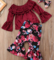 2 pc with Floral pants and matching bow