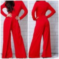 Full maxi length Jumpsuit with zipper back and relaxed fit. 